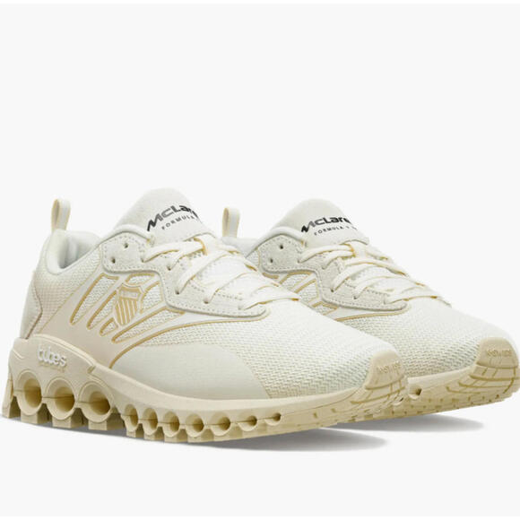 K Swiss‎ X McLaren Mens Sz 8.5 Racing Collab Tubes Shoes Si 18 Ultrashot Beige - Picture 1 of 15